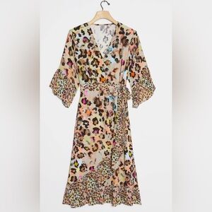 Anthropologie Leopard Midi Dress